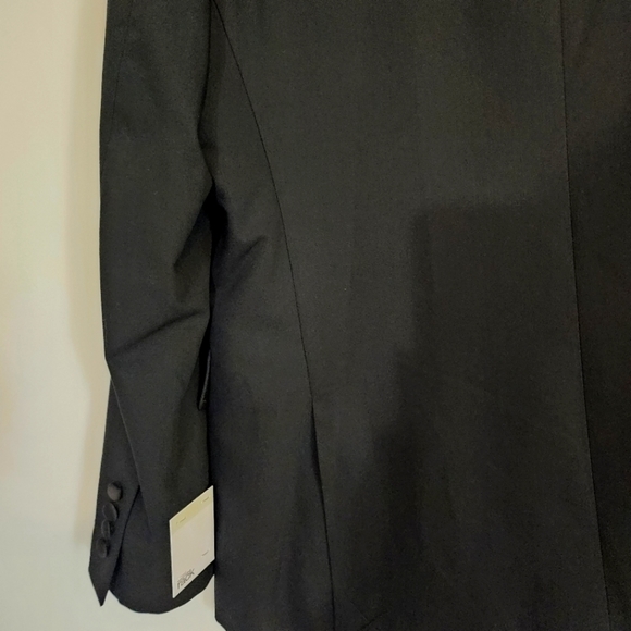 NWT Nordstrom's Rack Trim Fit Stretch Tuxedo Jacket Suit Blazer Black Size 42S - Picture 8 of 10